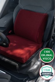 Resim Viscomina Araç Bel Minderi Ve Araç Oturma Minderi 2'li Takım Visco Takım Bordo Renk 