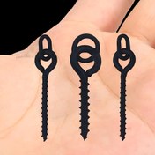 Resim 30 adet/Bağ Siyah Tungsten Çelik Boilie Vida Pimleri, Halkalar & Dönerler - D-Rig Chod Rig Terminal Takımı Sazan Balıkçılığı için, Halloween/Noel/Şükran Günü/Yeni Yıl için İdeal 