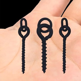 Resim 30 adet/Bağ Siyah Tungsten Çelik Boilie Vida Pimleri, Halkalar & Dönerler - D-Rig Chod Rig Terminal Takımı Sazan Balıkçılığı için, Halloween/Noel/Şükran Günü/Yeni Yıl için İdeal 