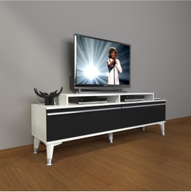 Resim Decoraktiv Ekoflex 4 Mdf Silver Tv Ünitesi Tv Sehpası - Beyaz - Siyah 