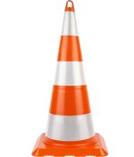 Resim Üstün 75 Cm. Kırılmaz Trafik Konisi (3 Reflektifli) 