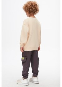 Resim Nk Kids Erkek Eşofman Takım 24knk4751067505 Krem Kahve Kahverengi - Krem 