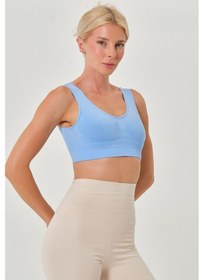 Resim Mistirik Rosella Model Kalın Askılı Extra Sıkılaştırıcı Pedsiz Spor Sütyeni Buz Mavi Renk101 Buz Mavi 