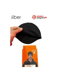 Resim Jiber Erkek Kulakları Kapatan Sıcak Tutan Özel Dikim Yumuşak Termal Kumaş Bere Siyah 