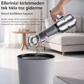 Resim Araç Süpürgesi 2in1 Kablosuz Güçlü Araç Süpürgesi ve Hava Üfleyici - 20000Pa Turbo Vakum Gücü, 3 Kademeli Fırçasız Motor, 8000 mAh Şarjlı Mini El Süpürgesi, HEPA Filtreli Araba Temizlik Makinesi 