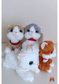 Resim Sevimli Peluş Yavru Kedi 35 Cm Sesli Miyavlayan Oyuncak Uyku Ve Oyun Arkadaşı 4 Renk Seçeneği Gri 