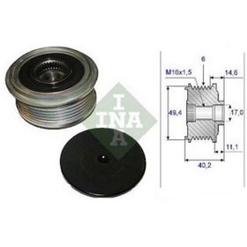 Resim Ina Alternatör Kasnak Rulmanlı 6-kanal Audı-seat-skoda-vw N11.9751 