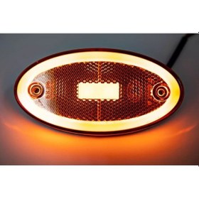 Resim Ahmet Otomotiv Neon Model Ledli Oval Yan Lamba 12v-24v Sarı Renk 