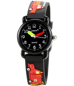 Resim Üretici Toptan Çocuk Saati Sevimli Karton Suya Dayanıklı Kuvars Saat Erkek Kız 3d Çocuk Silikon Saati İtfaiye Aracı Siyah Altın 
