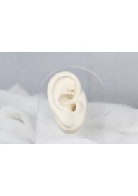 Resim Glorria Altın Taşlı Yarım Halka Piercing Sarı 