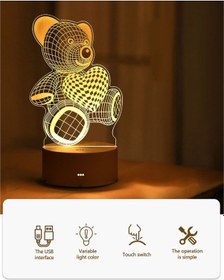 Resim Willowhaven Sevimli Hayvan 3d Usb Gece Lambası - Renk Değiş, Çocuk Odası İçin Beyaz 