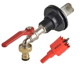 Resim Bakır Alaşımlı Musluk Bölme Aksesuarları, Akvaryum ve Canlı Hayvan Sulama için PVC Yağmur Varil Musluk Seti, Evrensel Balık Tankı Hortum Bağlantısı Sulama Drenaj Adaptörü 