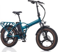 Resim QUINOX FAT BIKE ELEKTRİKLİ KATLANIR BİSİKLET 42CM MD 20 JANT 8 VİTES DARK GREEN Corelli