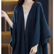 Resim 1 adet Kadın Büyük Şal Kazak - Rahat Polar Astarlı Hırka, Açık Ön, Uzun Kollu ve Kemerli Bel, Düz Renk Sonbahar Kış Dış Giyim, Günlük Geziler için Şal Kazak 