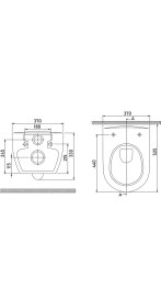 Resim Turkuaz City Rimless Asma Klozet + PP Yavas Kapak 