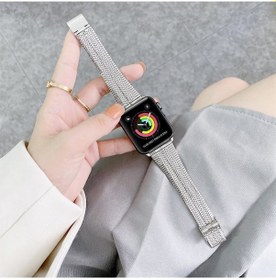 Resim iOS Uyumlu Watch Serisi 7 45mm / 6 - Se - 5 - 4 44mm / 3 - 2 - 1 42mm Çift Hatlı Çelik Saat Kordonu 