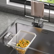 Resim Dayanıklı Plastik Mutfak Lavabo Süzgeci Sepeti ile Drenaj Ağı - Yerden Tasarruf Sağlayan, Pasta, Sebzeler ve Meyveler için Kolay Kullanım - Ev ve Restoran Kullanımı için İdeal, Mutfak Lavabo Aksesuarları 