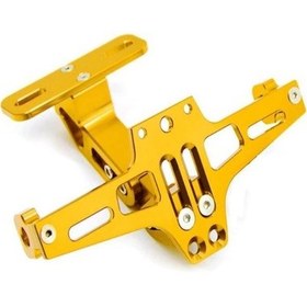 Resim Motosiklet Katlanır Plakalık Full Cnc Sinyal Bağlantılı Sarı 