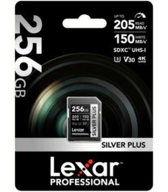 Resim Lexar Professional 256 GB 205 MB/S Silver Plus SD Hafıza Kartı 