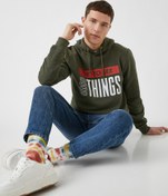 Resim Baskılı Kapşonlu Sweatshirt Şardonlu 