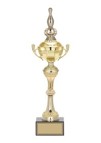 Resim Odak Kupa - Figürlü Kupalar - Bowling / Labut Figürlü Kupalar Fg-062 B - 44 Cm Altın - Beyaz 