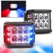 Resim Offroad Sis Lambası Beyaz Kırmızı Mavi 12 Led 36w Çift / Lass319 