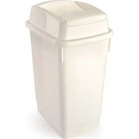 Resim Beyaz 27L Çift Taraflı Itme Kapaklı Banyo Atık Kutusu 