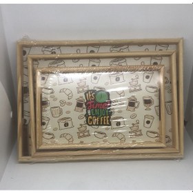 Resim Lebron Karışık Desen Ahşap 3 Lü Servis Sunum Tepsisi Çay Kahve Sunum Tepsi Çay Tepsisi Çok Renkli 