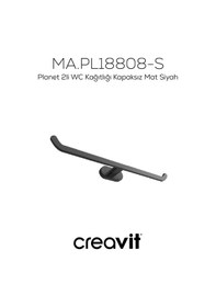Resim Creavit PL18808-S Planet 2li WC Kağıtlığı Kapaksız Mat Siyah 