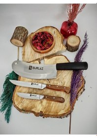 Resim Sürmene 3'lü Mutfak Seti Kahverengi - Siyah 