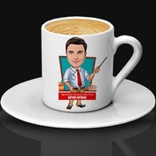 Resim Erkek Öğretmene Hediyelik Karikatürlü Kahve Fincanı 