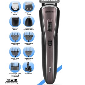 Resim Power Kablolu Kablosuz Paslanmaz Çelik 11 In 1 Full Standlı Erkek Bakım Seti’ 