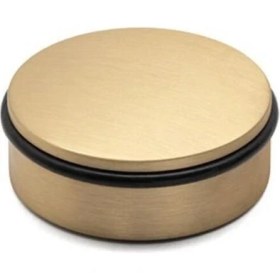 Resim System 1023 Kapı Önü Ağırlıklı Kapı Stoperi Mat Altın (2 Kg) Çap 10.6 Cm 