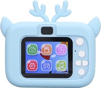 Resim KIMISS 2 inç 20MP HD Kamera - Dahili Pil, USB Şarjı, Yapay Zeka Yüz Tanıma, 5 Oyun Modu Ve Göz Korumasına Sahip Dijital Video Kamera (Mavi Beyaz) 