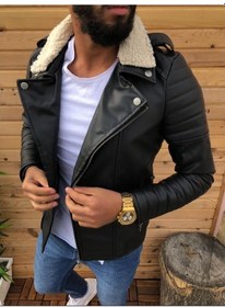 Resim Oliggopol Günün Fırsatı Erkek Deri Mont Ceket Kuzey Model Siyah 