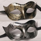 Resim 2 Paket Serin ve Şık Venedik Maskeli Maske, Erkekler İçin Halloween Partisi Yetişkin Yarım Yüz Maskeleri, Plastik Malzeme 