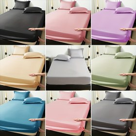 Resim Yumuşak ve Nefes Alabilen Mikrofiber Yatak Örtüsü - Koyu Mavi, Makinede Yıkanabilir, Tüm Mevsimler İçin Rahatlık Sağlayan Şık Düz Renk Tasarım 