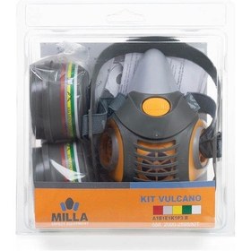 Resim Milla Vulkano Maske Kiti Yarım Yüz Maskesi Abek1p3 Filitre 