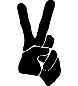 Resim Zafer İşareti Folyo Sticker 80cm Uzunluk Siyah 