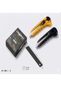 Resim Ark Maket Bıçağı Ve Yüksek Karbonlu Çelik Maket Bıçağı Yedekleri Karışık Renk 2 Adet Maket Bıçağı 10'lu Yedek Bıçak 