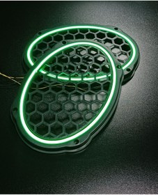Resim ARTIPOZİTİF YEŞİL Neon Işıklı 6x9 Oval Hoparlör ve Midrange Kapağı 1takım (2adet) 
