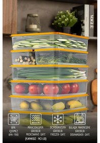 Resim Vienev 7li Buzdolabı Dondurucu Organizer Ve Saklama Kabı Turuncu 5x 3,5lt 2x 1,65lt Turuncu 