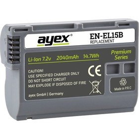 Resim Nikon Z6, Z7, V1, D7500, D7200, D7100, D7000, D500, D750, D800, D600, için ayex EN-EL15B Batarya 