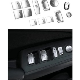 Resim Timeless Tre 13 Adet Gümüş Pencere Camı Kaldırma Anahtarı Düğmesi Kapağı Döşemesi (Yurt Dışından) 