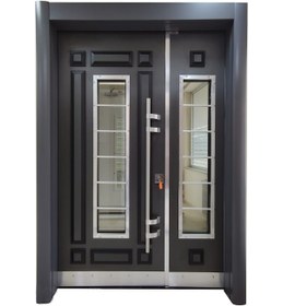 Resim Çelik Kapı Modelleri Antrasit Kabartmalı Model Bina Kapısı Sağ 
