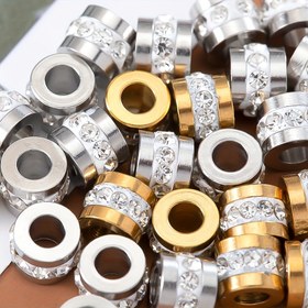 Resim 10 Adet Paslanmaz Çelik Taşlı Boncuk Altın Renkli Ara Boncuk Takı Yapımı Bileklik Kolye DIY Aksesuar, Bileklik Yapımı,Şık Büyüler,Dekoratif Boncuklar,Yüksek kaliteli ara parçalar,Paslanmaz Malzeme,El İşi Bileşenleri,Takı Aksesuarları,Takı Yapımcıları,El Yapımı Sanatçılar 