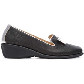 Resim Relax Anatomic Kadın Vegan Siyah Mokasen & Loafer Ayakkabı 611 E4221 Bn Ayk Black-sılver Siyah 