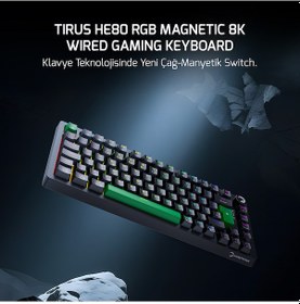 Resim Gamepower Tirus He80 8k Rgb Manyetik Switch Kablolu Gaming Klavye 