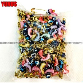 Resim Nazarlık Çengelli Iğne Uğur Şans Nazar Boncuk (Adet Seçenekli) 