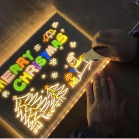Resim evimdeyokyok LED Aydınlatmalı Yazı ve Çizim Tahtası - Büyük Boy 30x20 cm 